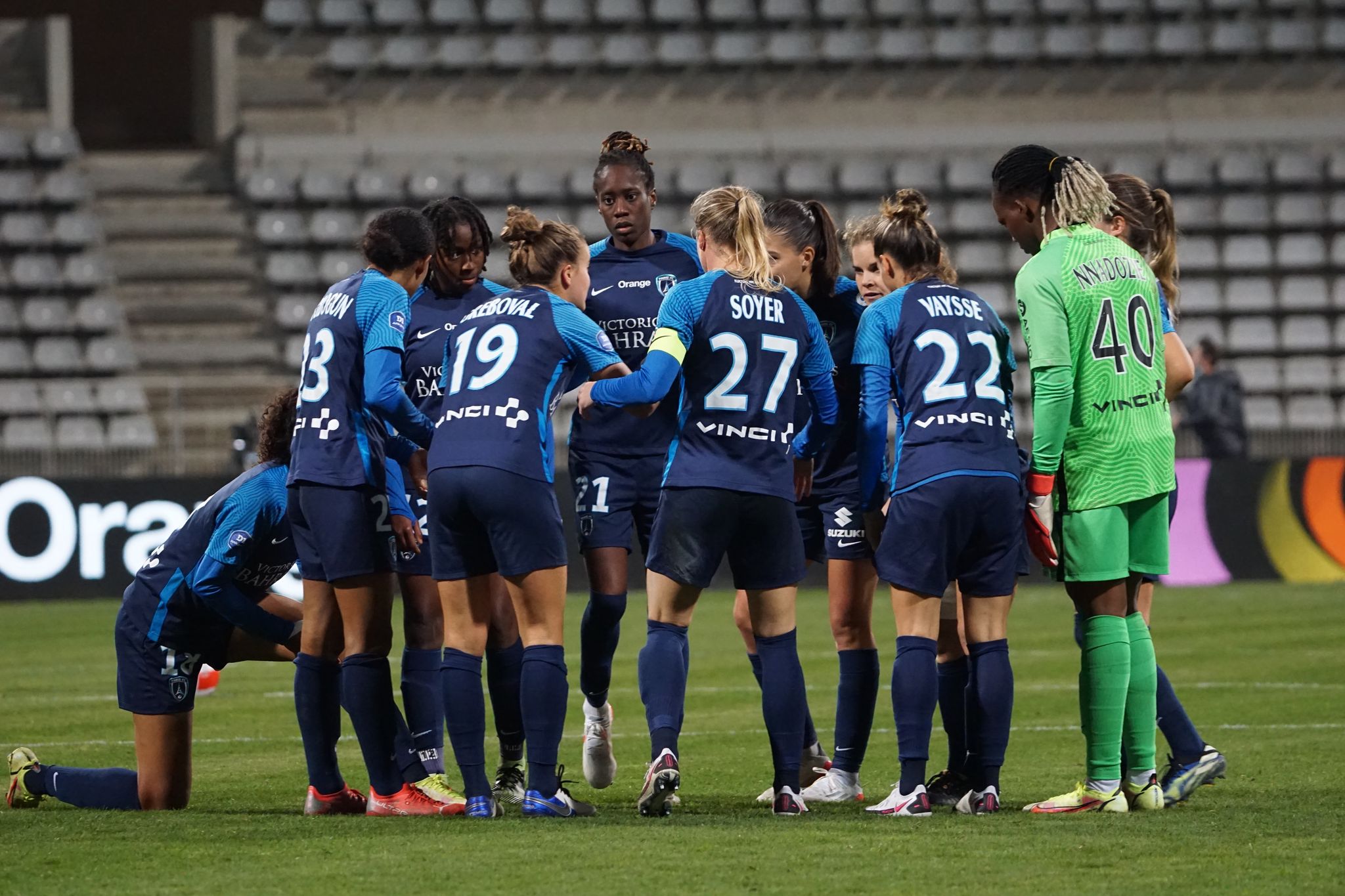 Les joueuses du Paris FC se sont hissées à la troisième place, qualificative pour la phase préliminaire européenne (photo footofeminin) Les joueuses du Paris FC se sont hissées à la troisième place, qualificative pour la phase préliminaire européenne (photo footofeminin)