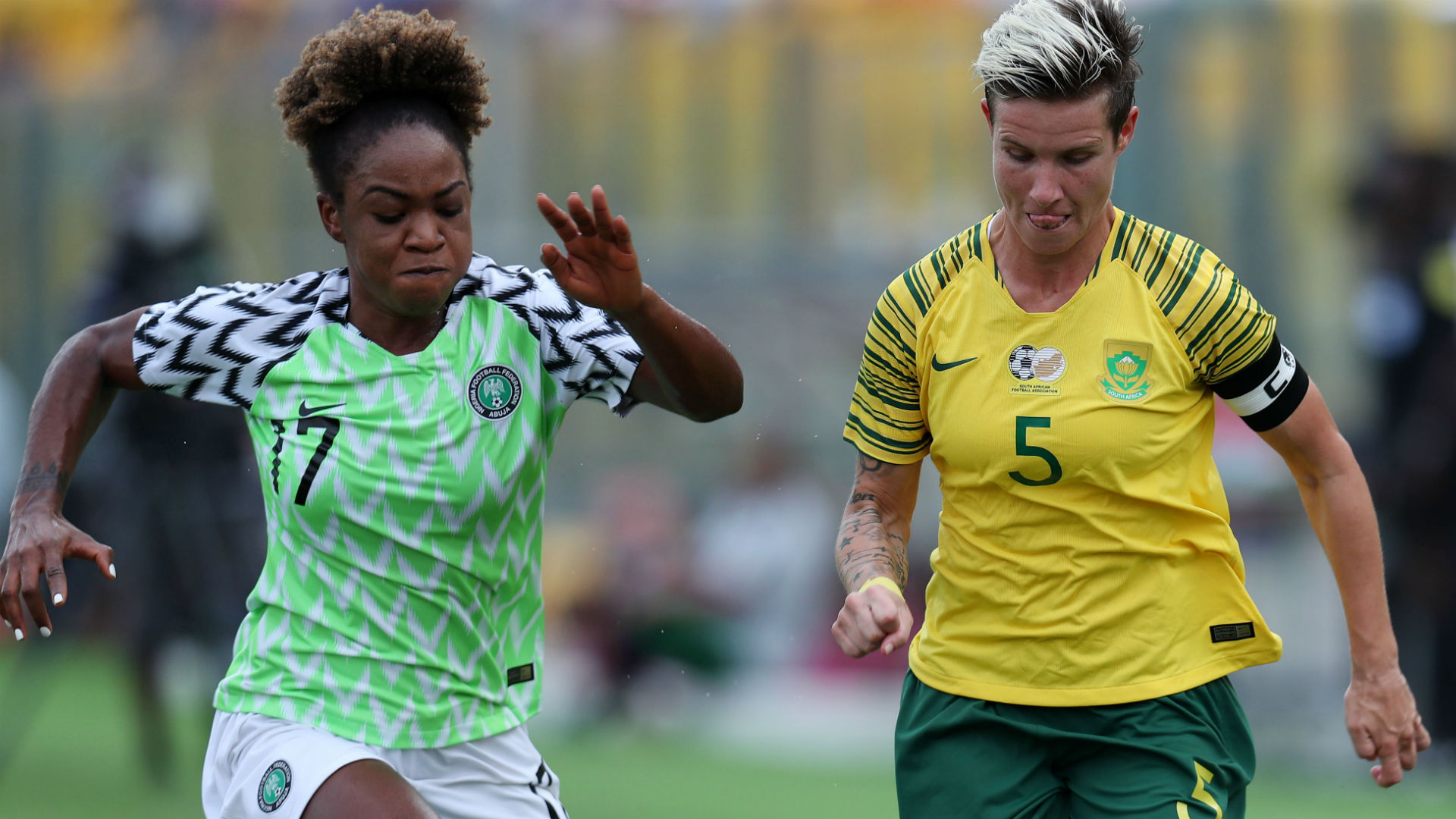 Duel indécis entre les Super Falcons et les Banyana Banyana de Janine van Wyk (photo DR)