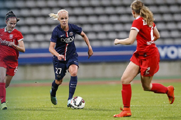 Caroline Seger a apporté son expérience dans une rencontre qui tarda à se décanter (photo PSG)