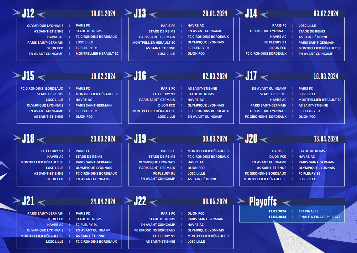 D1Arkema - Le calendrier 2023-2024