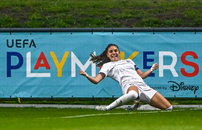 Un doublé de Louna Ribadeira en trois minutes avait bien lancé les Bleuettes (photo UEFA.com)