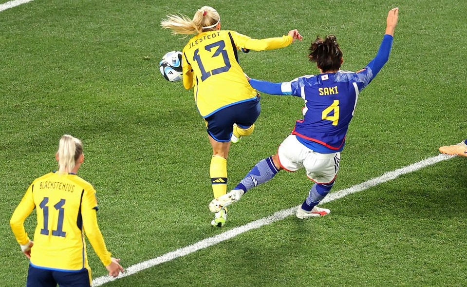 Amanda Ilestedt a trompé la défense japonaise (photo FIFA WWC) Amanda Ilestedt a trompé la défense japonaise (photo FIFA WWC)