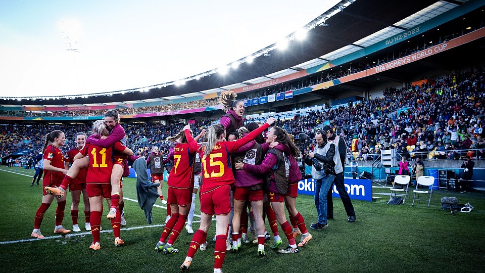 L'Espagne à la fête sur le terrain (photo RFEF)