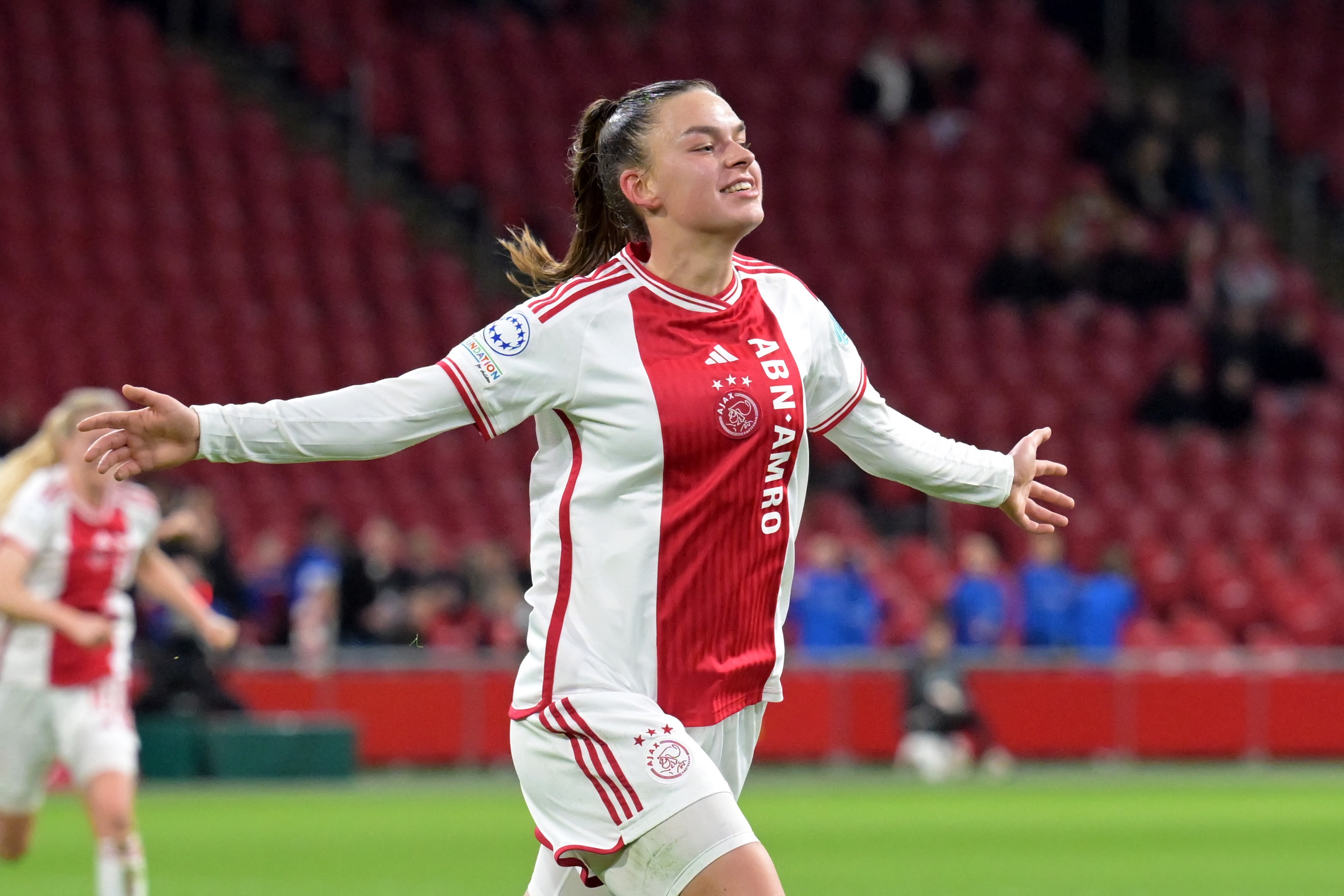 Romée Leuchter buteuse face au Bayern (photo Uefa.com)