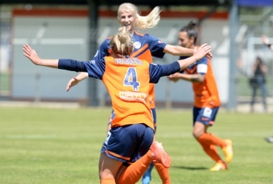 Marion Torrent a ouvert le score (photo MHSC)