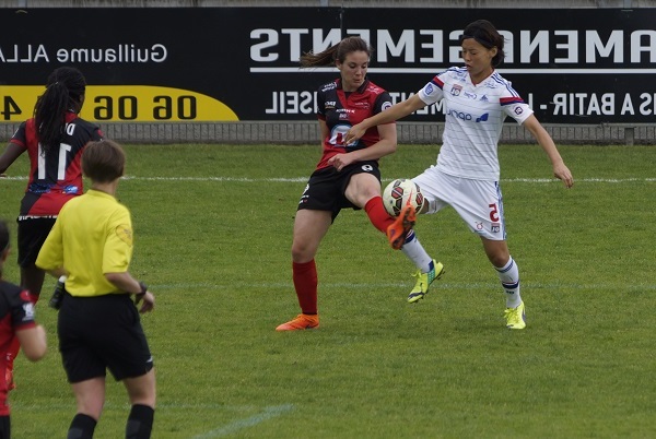 Saki Kumagai et l'OL terminent par un succès trois buts à zéro (photo Sébastien Duret)