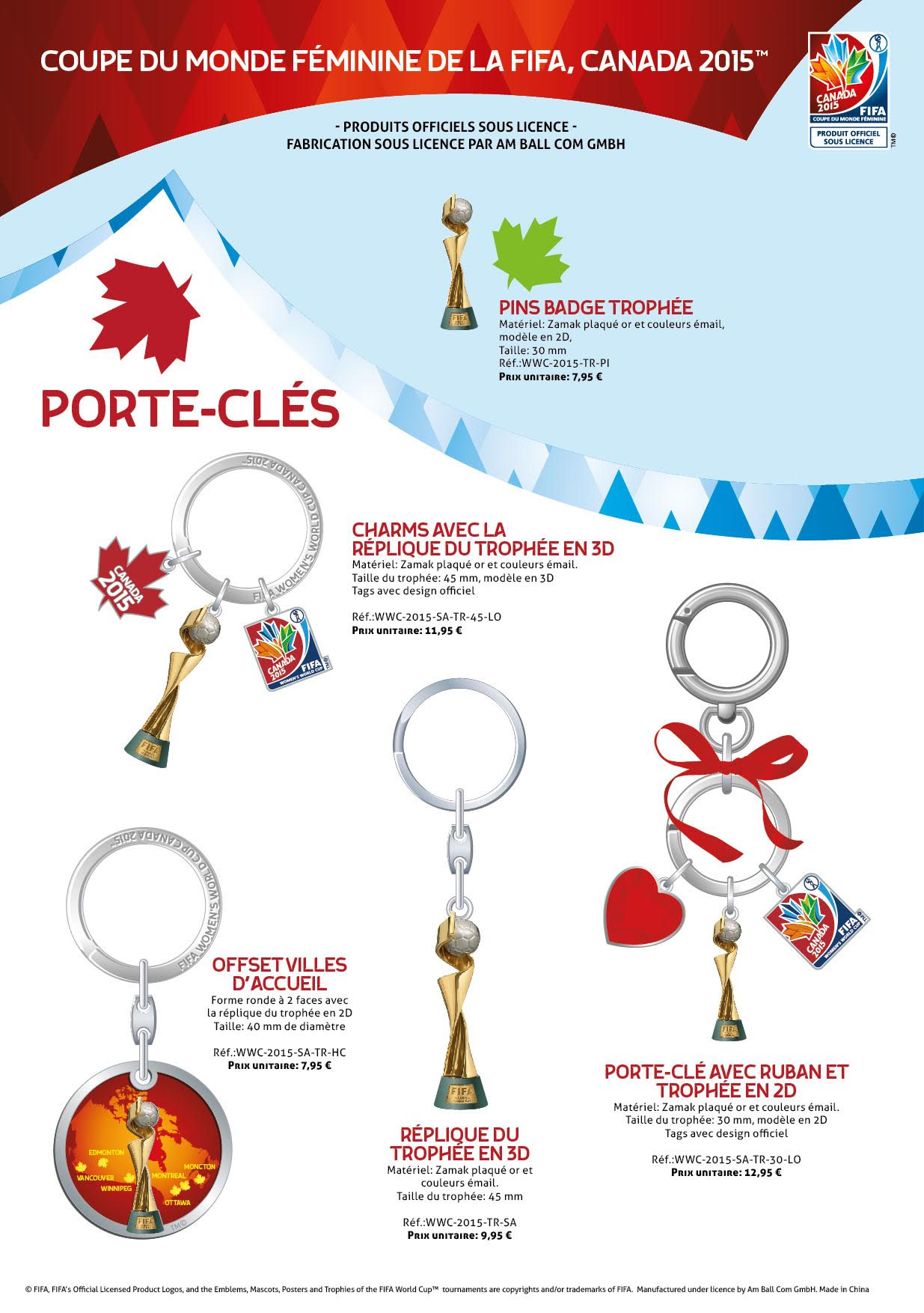 Coupe du Monde Canada 2015 - Découvrez les produits dérivés officiels... Coupe du Monde Canada 2015 - Découvrez les produits dérivés officiels...
