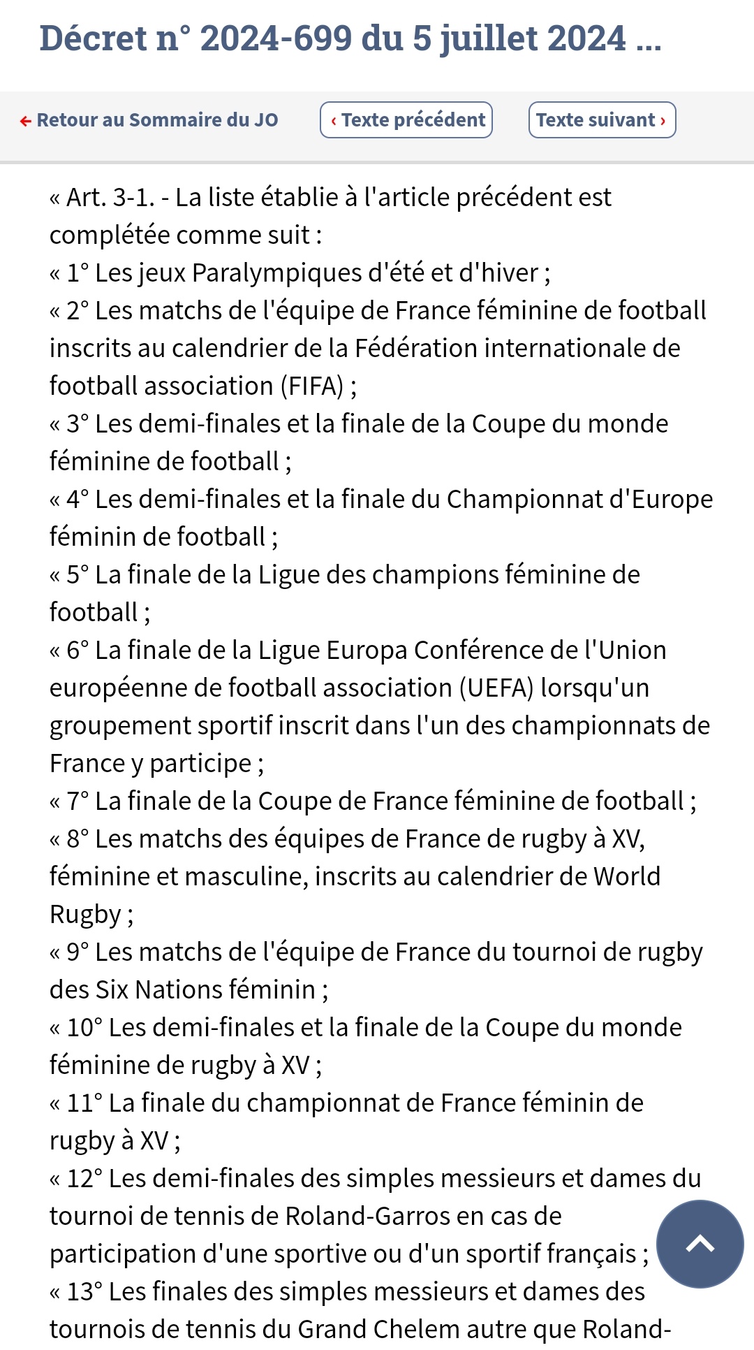TV - Un décret acte la diffusion en clair de plusieurs épreuves féminines TV - Un décret acte la diffusion en clair de plusieurs épreuves féminines
