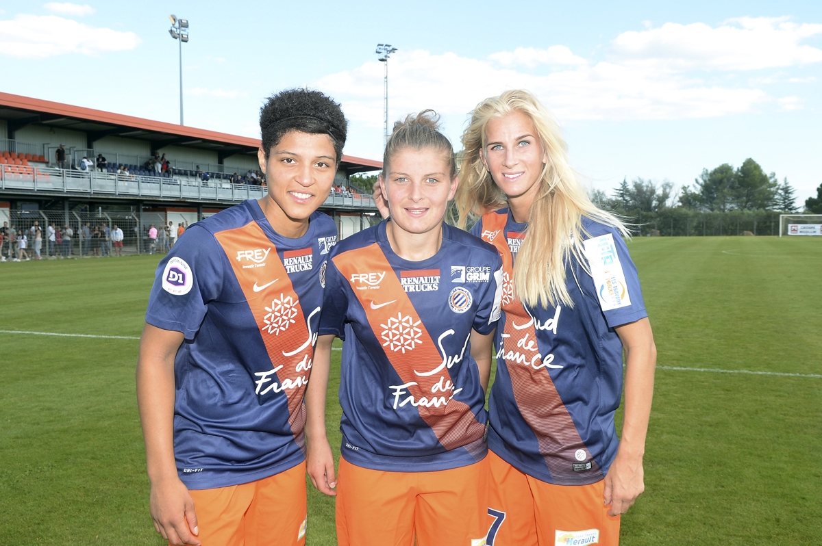 Les trois buteuses face à Guingamp (photo MHSC)