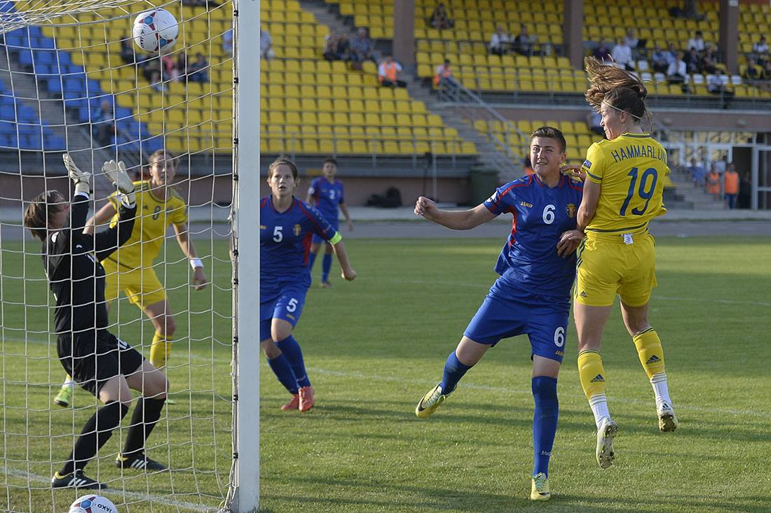 Le troisième but suédois face à la Moldavie (photo SVF) Le troisième but suédois face à la Moldavie (photo SVF)