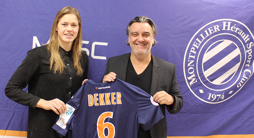 Anouk Dekker avec Laurent Nicollin (photo MHSC)