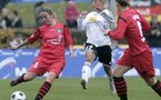 Les joueuses de Duisburg (en rouge) ont réussi une belle performance