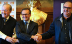 Les trois signataires du RC Lens et d'Arras (photo RCL)