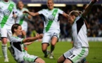 Müller vient d'ouvrir le score sur penalty. Wolfsburg exulte (Photos UEFA)