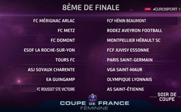 Coupe de France - Huitièmes de finale : deux chocs entre D1 : METZ - RODEZ et GUINGAMP - LYON