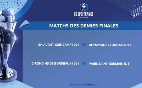 Coupe de France - Le tirage des demi-finales : GUINGAMP - LYON et BORDEAUX- PSG