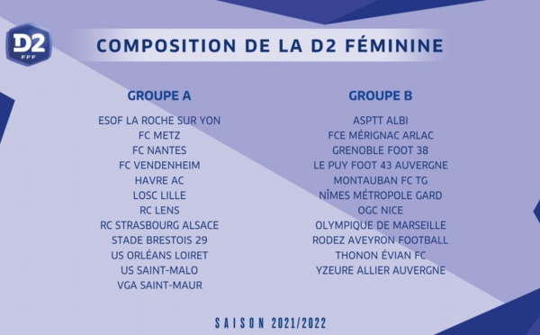 Division 2 Footofeminin Fr Le Football Au Feminin Calendrier D2 Féminine 2022