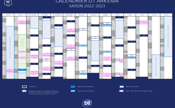 #D1Arkema - Le calendrier 2022-2023 validé