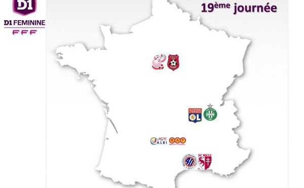 D1 (19e journée) - LYON repasse leader, ARRAS et ISSY relégués