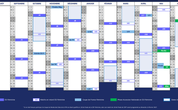D3 - Le calendrier 2026-2027 validé
