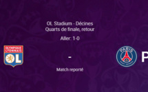 Ligue des Champions - Le quart retour OL - PSG reporté