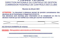 #D1Arkema - La DNCG prononce la relégation de SOYAUX en D2