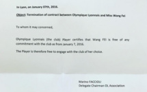 D1 - WANG Fei libérée par l'OL